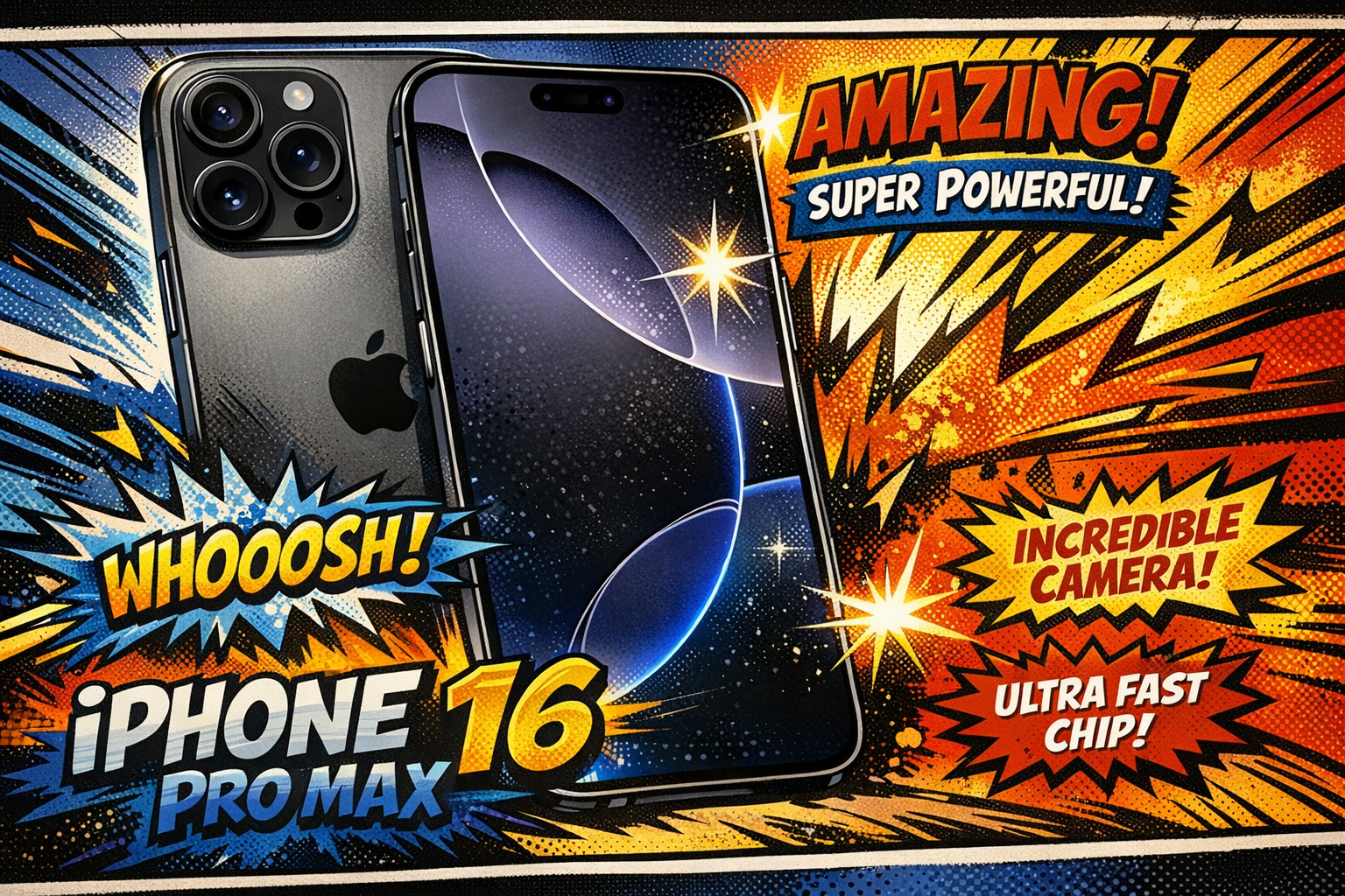 iPhone16 Pro Maxの背面トリプルカメラと前面ディスプレイを並べた本体デザインと外観構造