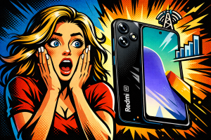 Redmi 12 5Gの背面デュアルカメラと前面ディスプレイが並んだスマートフォン本体の外観構造